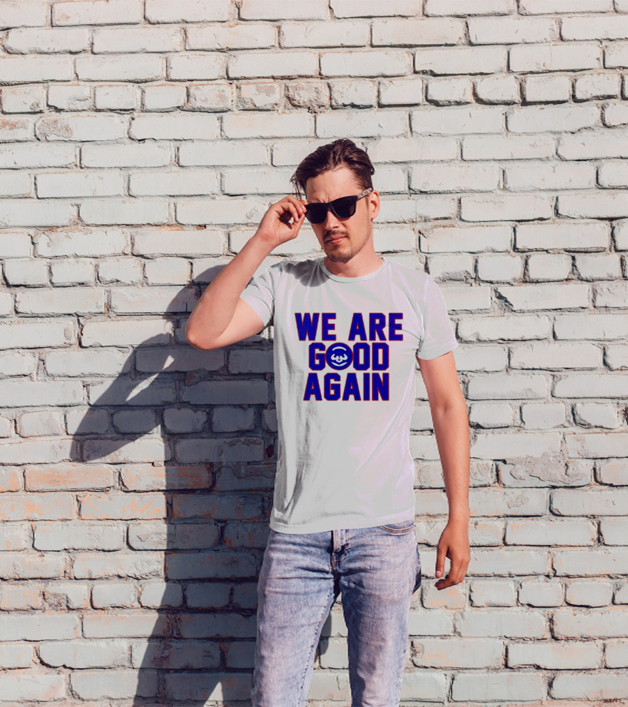 Chicago Cubs We Are Good Again Bear Face Emblem T-Shirt