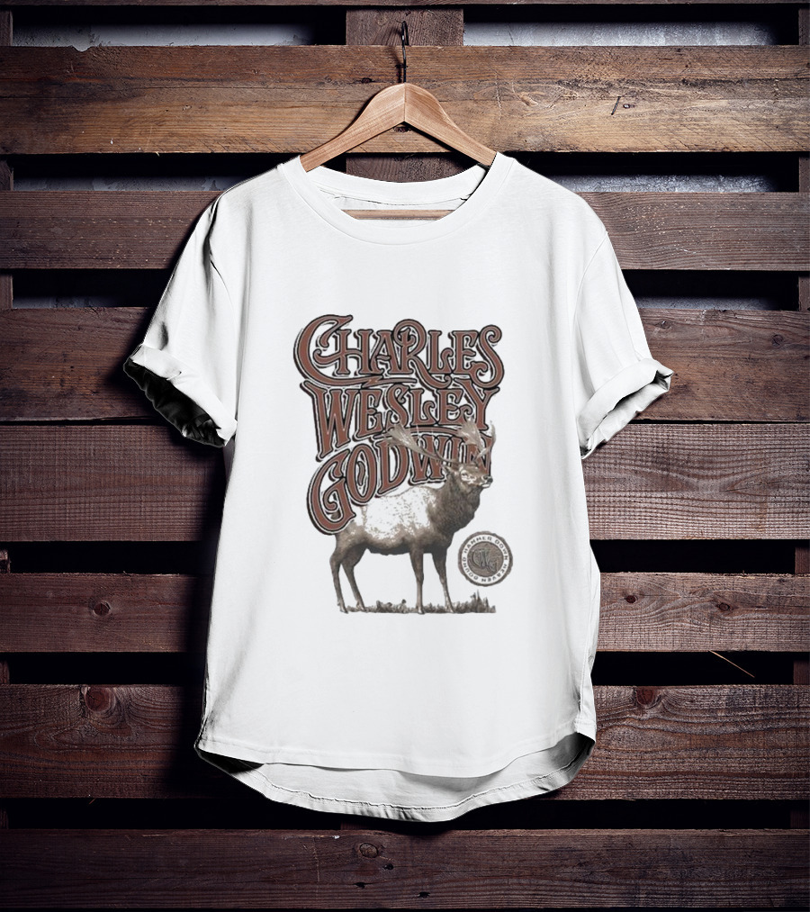 Charles Wesley Godwin Elk Lonely Mountain Town T-Shirt