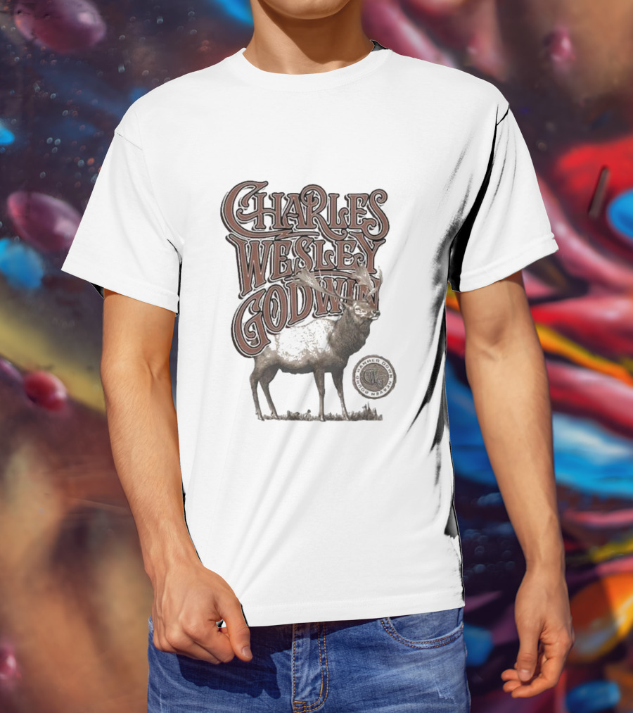 Charles Wesley Godwin Elk Lonely Mountain Town T-Shirt