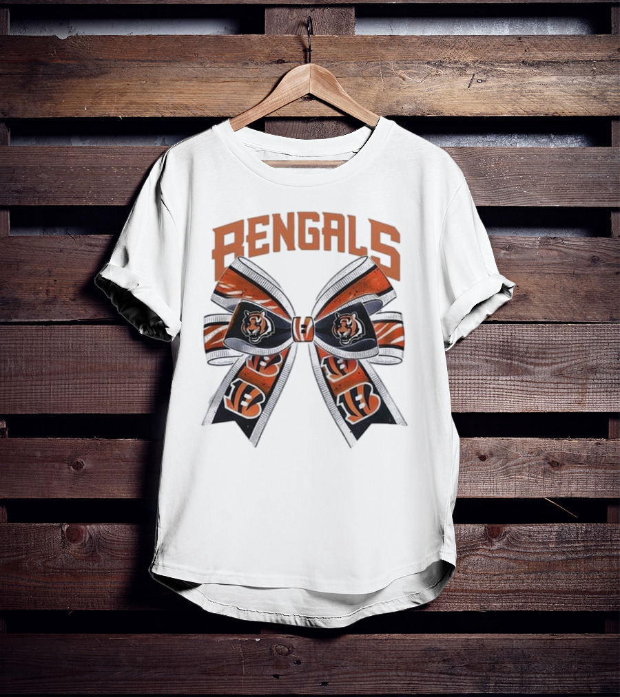 Cincinnati Bengals Bow Featuring Iconic Tiger Logos T-Shirt
