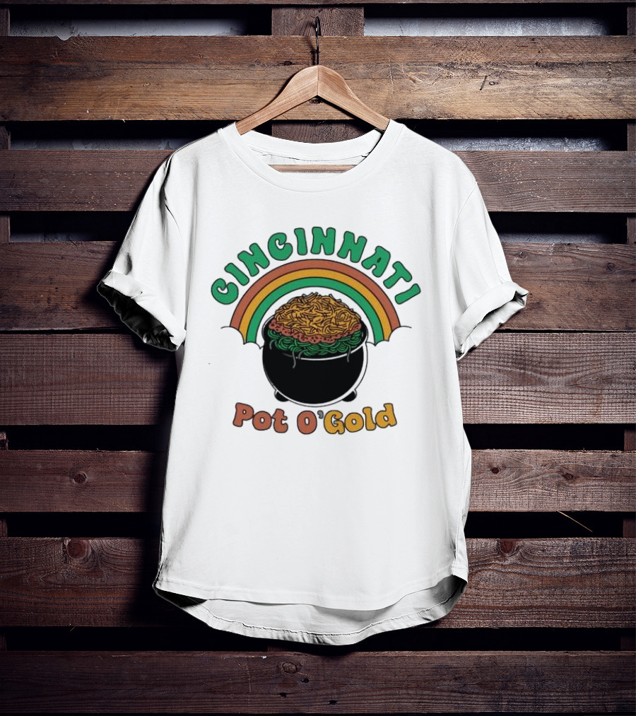 Cincinnati Pot O Gold Rainbow St Patricks Day T-Shirt