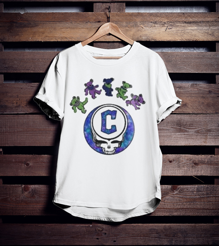 Cleveland Guardians 2025 Skull Grateful Dead Dancing Bears Night Baseball T-Shirt