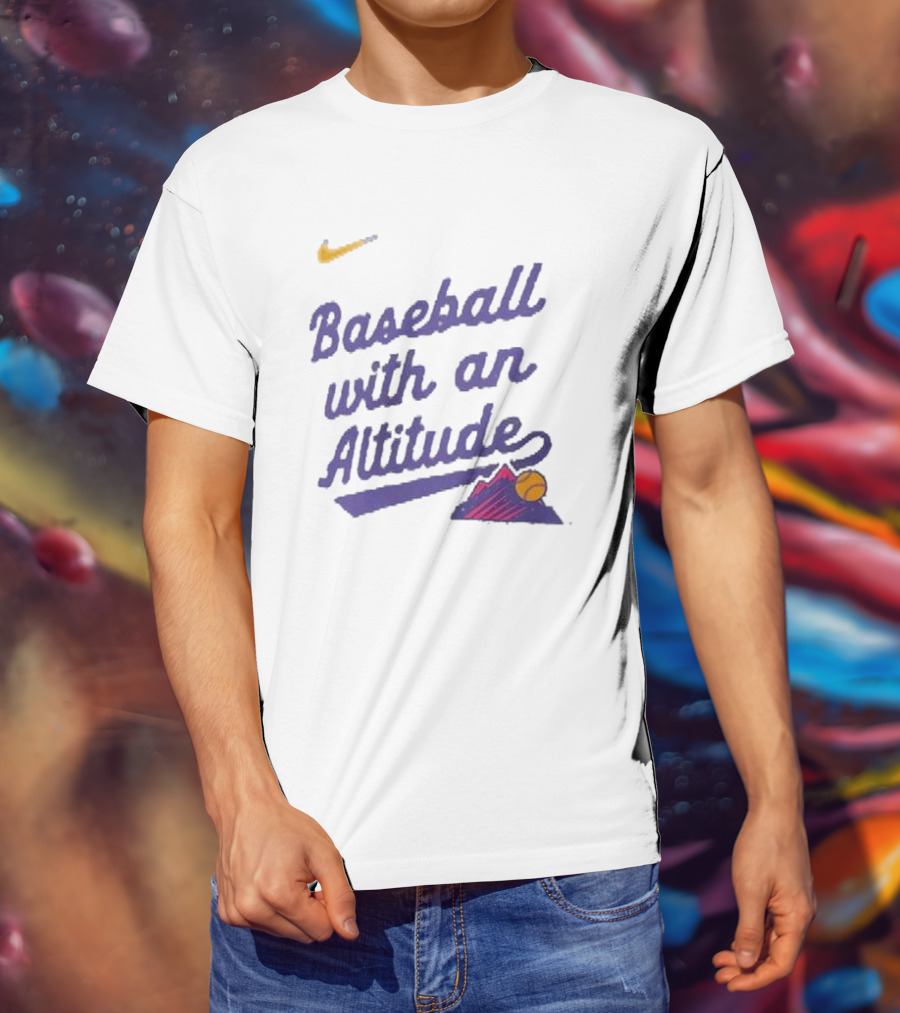 Nike Baseball With An Altitude Rockies Mountains Graphic T-Shirt
