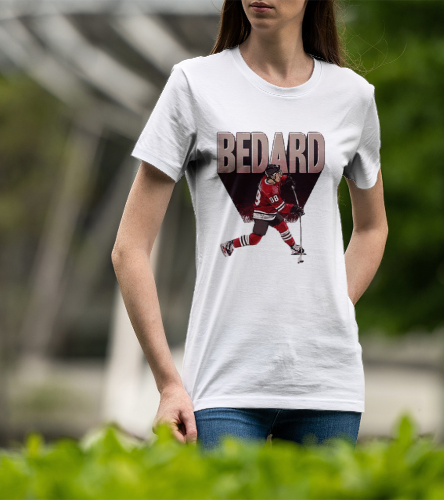 Connor Bedard Chicago Blackhawks NHL Hockey Number 98 Vintage Style T-Shirt