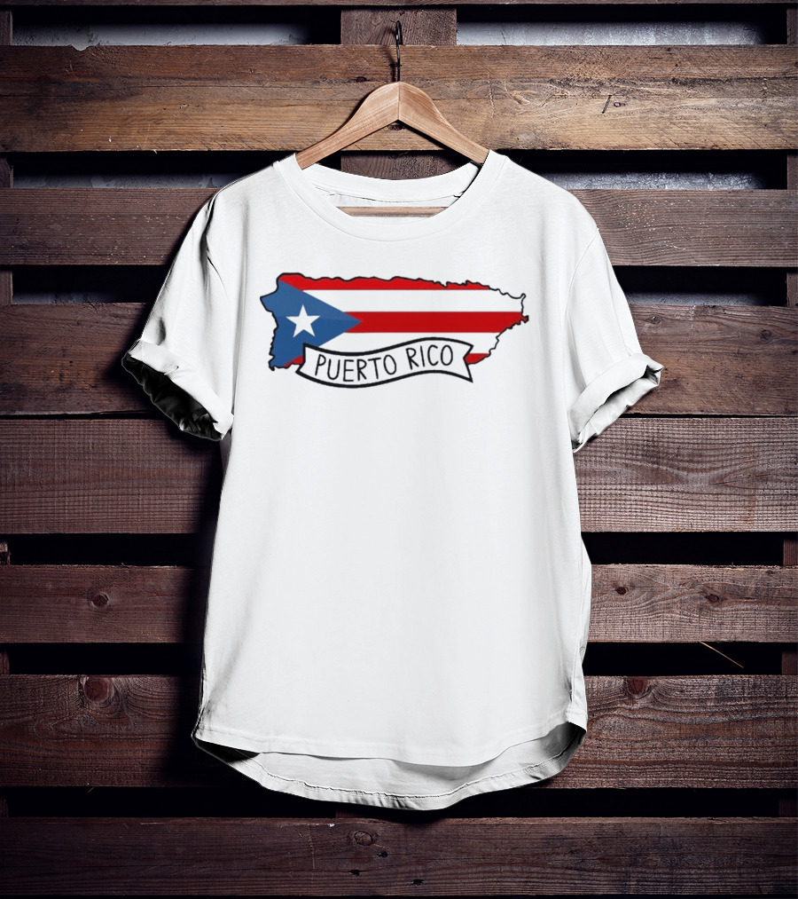 Dayjaavu Puerto Rico Flag And Island Map T-Shirt