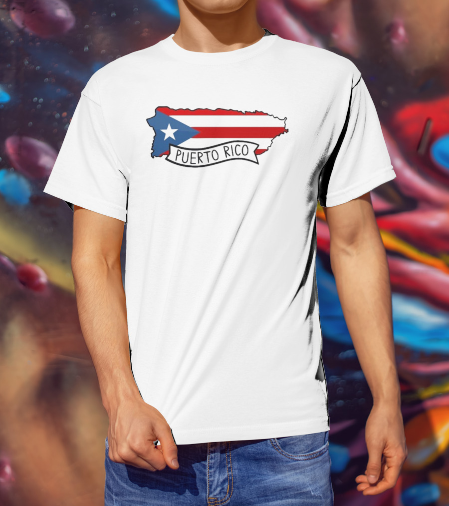 Dayjaavu Puerto Rico Flag And Island Map T-Shirt