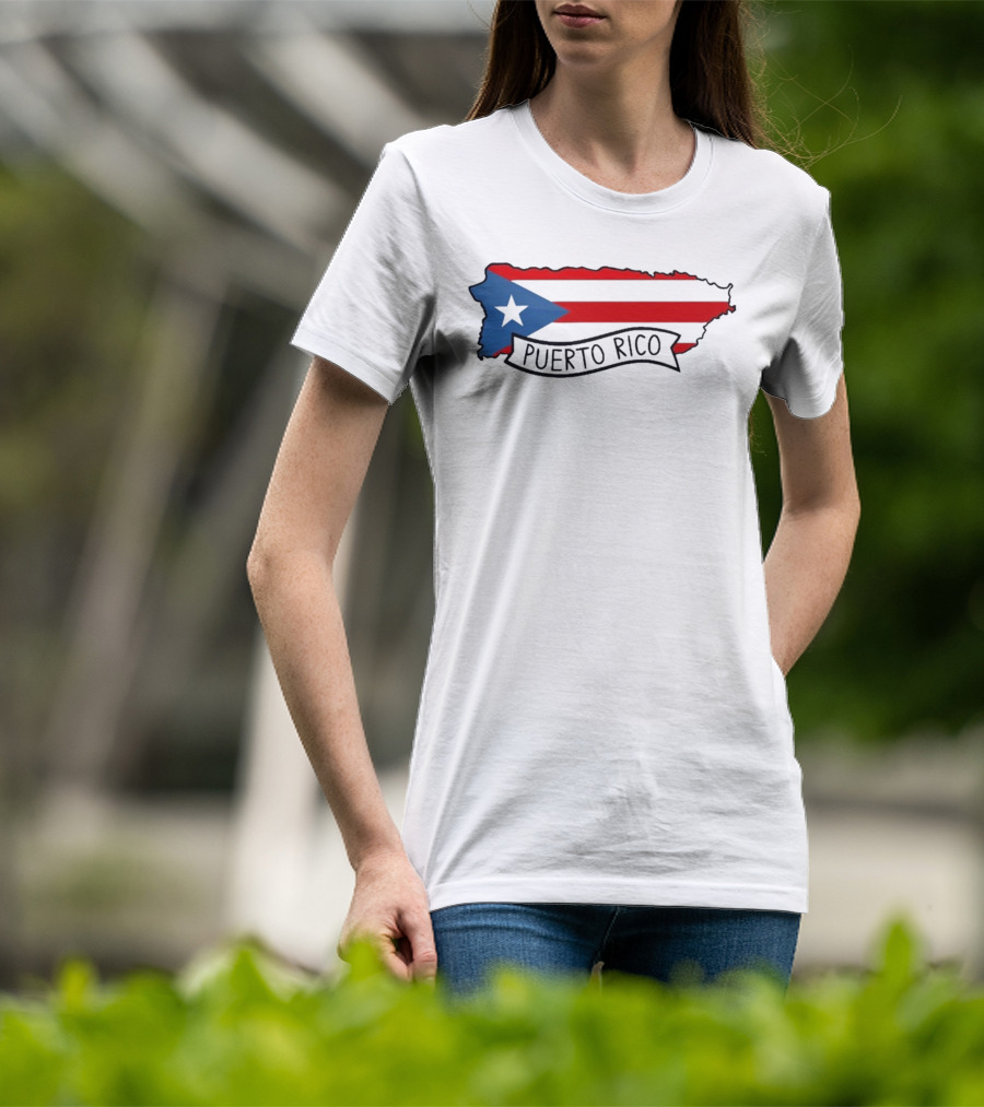 Dayjaavu Puerto Rico Flag And Island Map T-Shirt