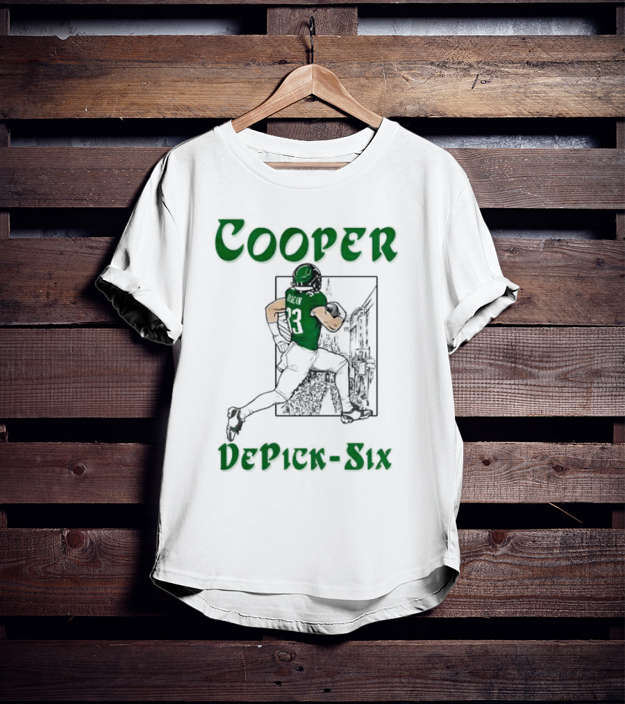 Cooper DePick-Six Cooper Philadelphia Eagles Football Player Illustration T-Shirt