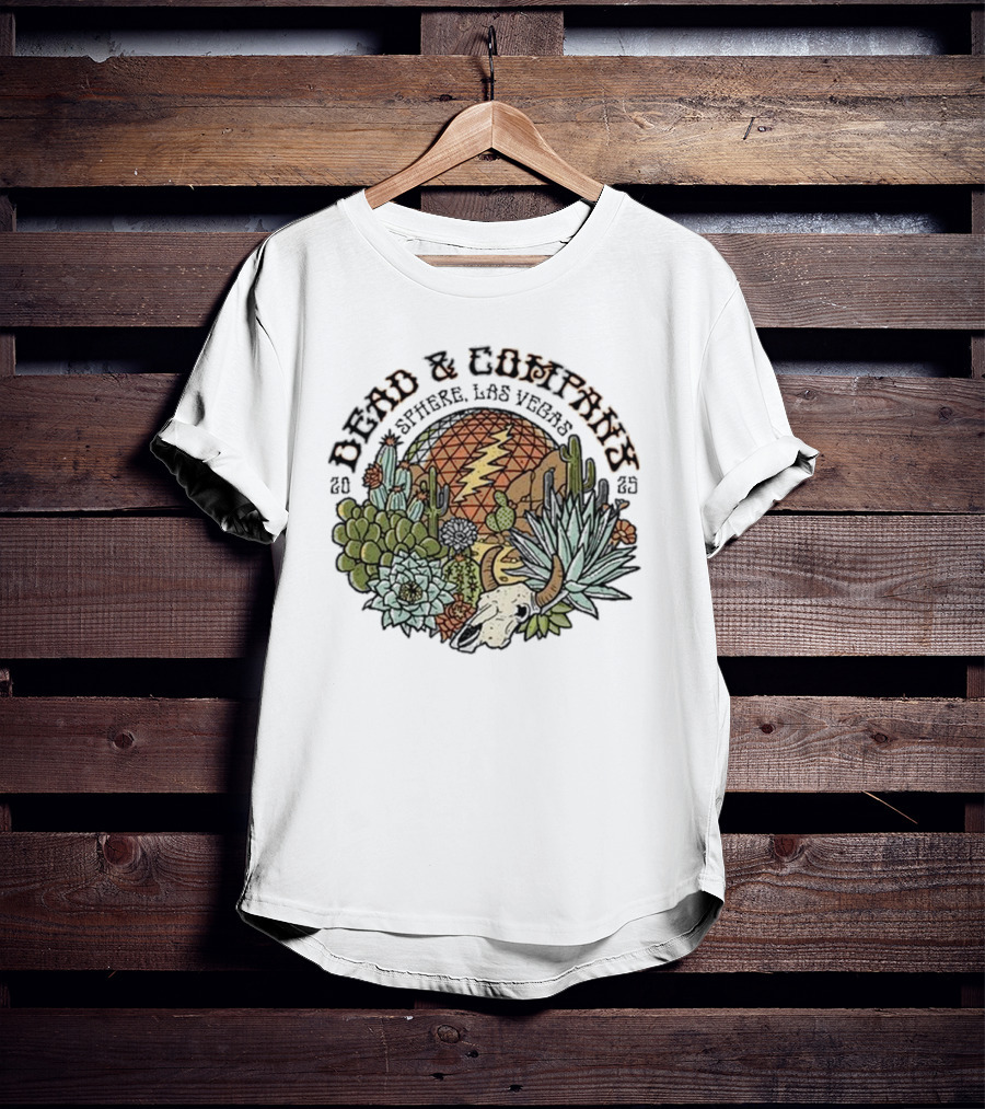Dead & Company March 2025 Sphere Las Vegas NV Cactus Lightning Bolt T-Shirt