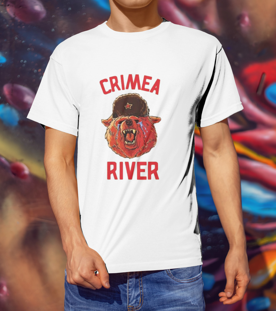 Crimea River Bear In Soviet Hat Crying Russia T-Shirt