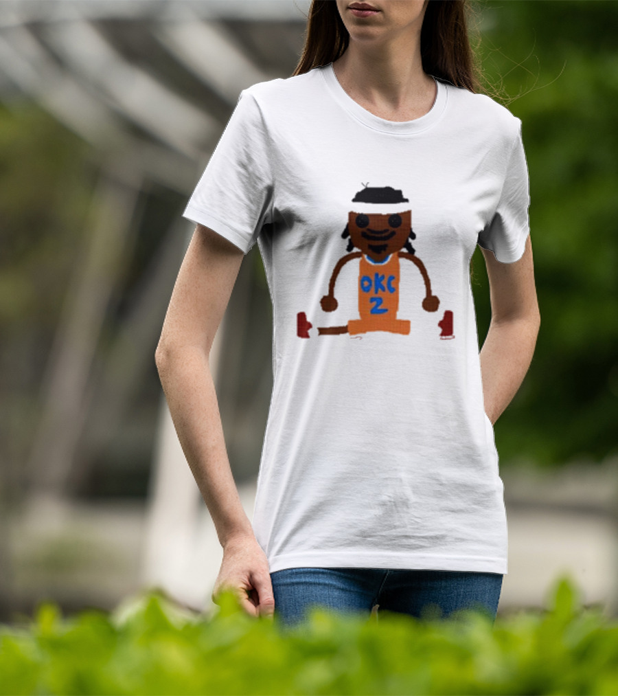 Oklahoma City Thunder Shai Gilgeous-Alexander Crochet Style OKC 2 T-Shirt