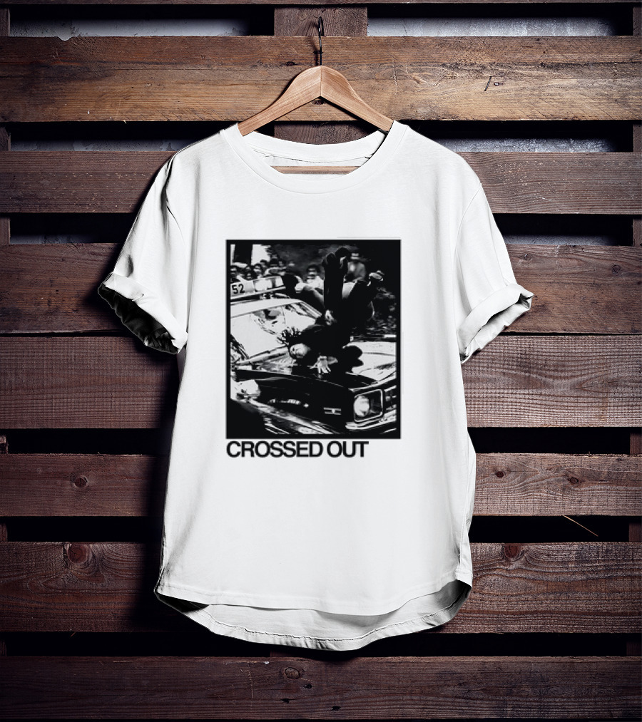 Crossed Out Never Forget Protest Scene Vintage Photography T-Shirt
