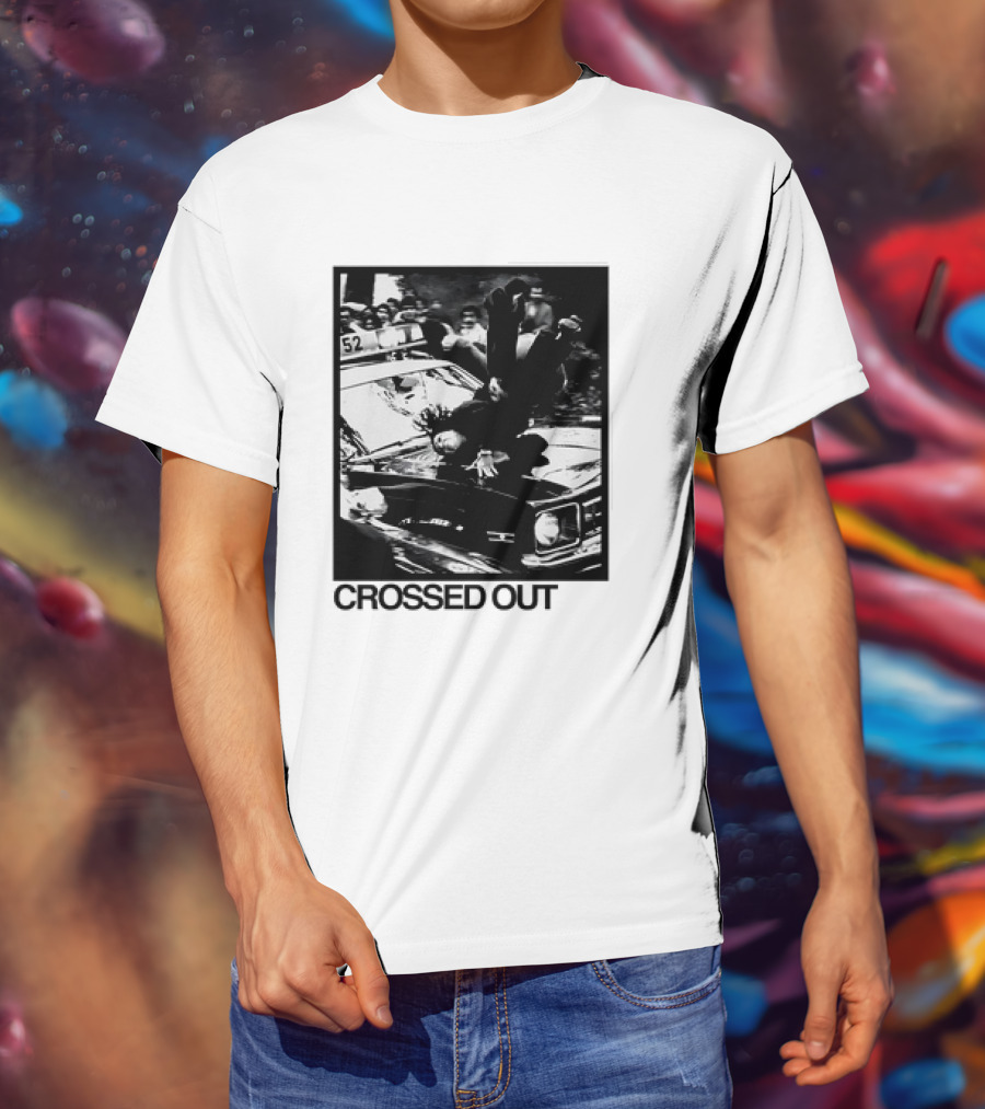 Crossed Out Never Forget Protest Scene Vintage Photography T-Shirt