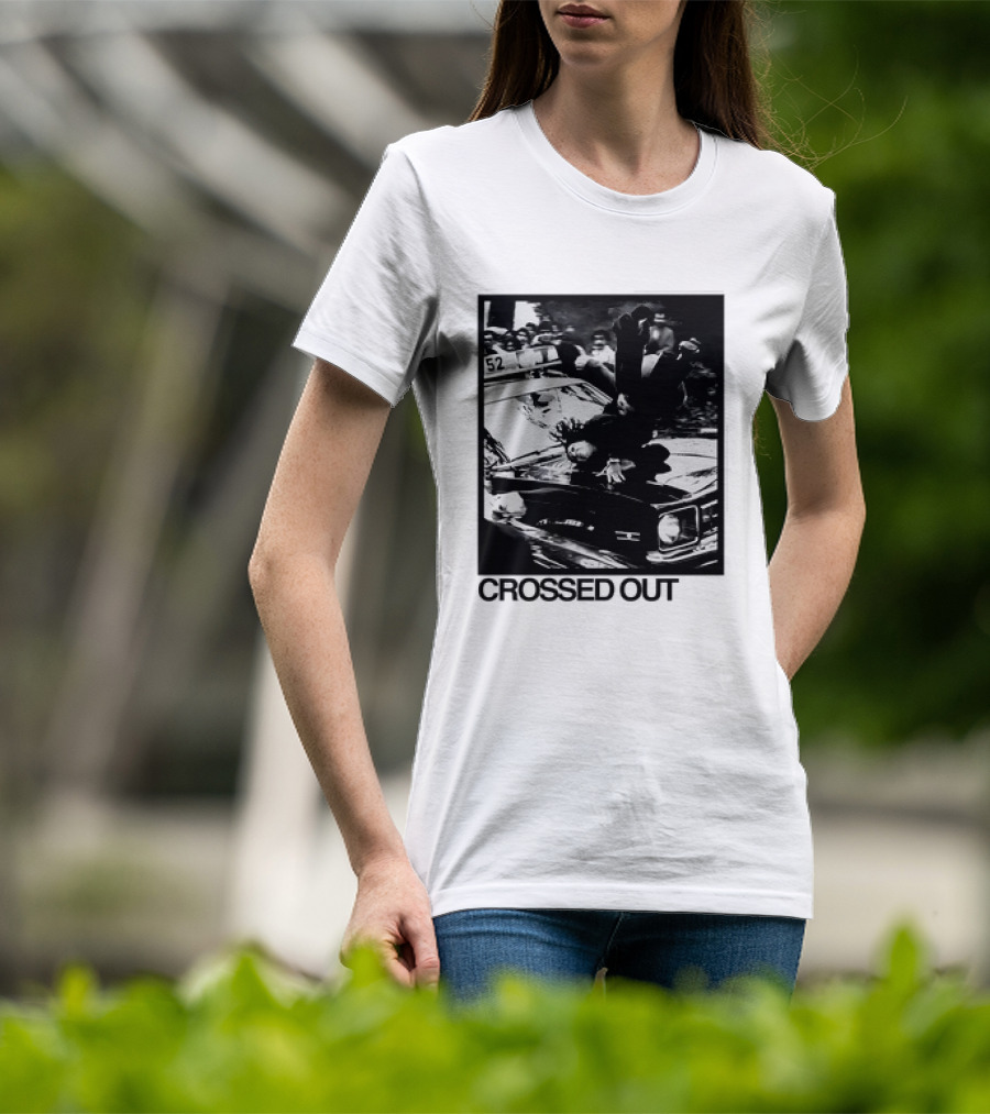 Crossed Out Never Forget Protest Scene Vintage Photography T-Shirt
