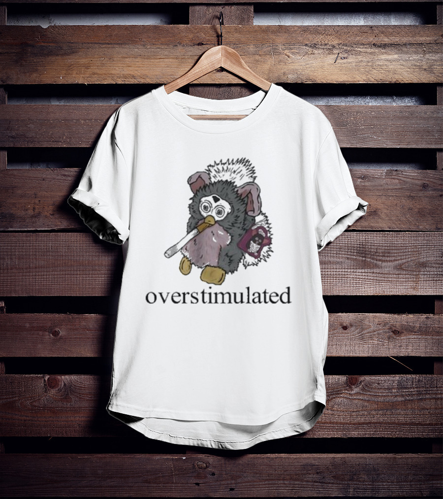 Emotionalclub Overstimulated Nostalgic Creature With Fuzzy Ears And Toy Radio T-Shirt