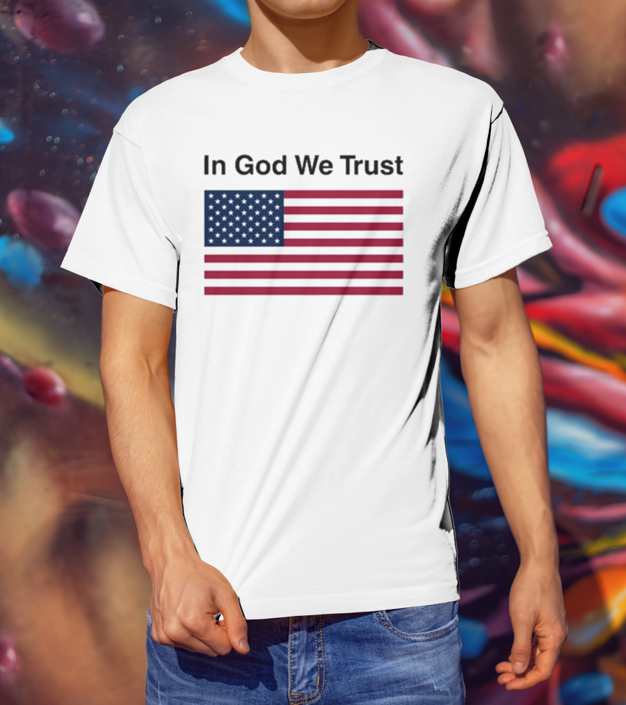 Eric Adams In God We Trust American Flag Pattern T-Shirt