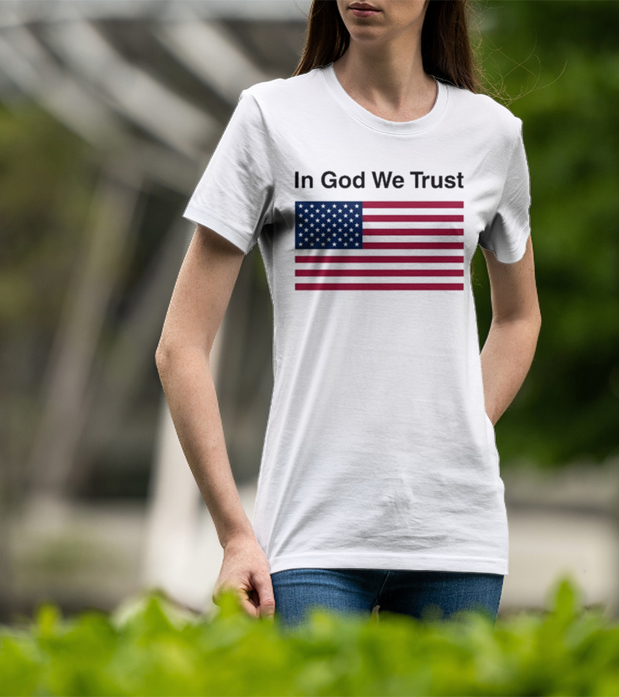 Eric Adams In God We Trust American Flag Pattern T-Shirt
