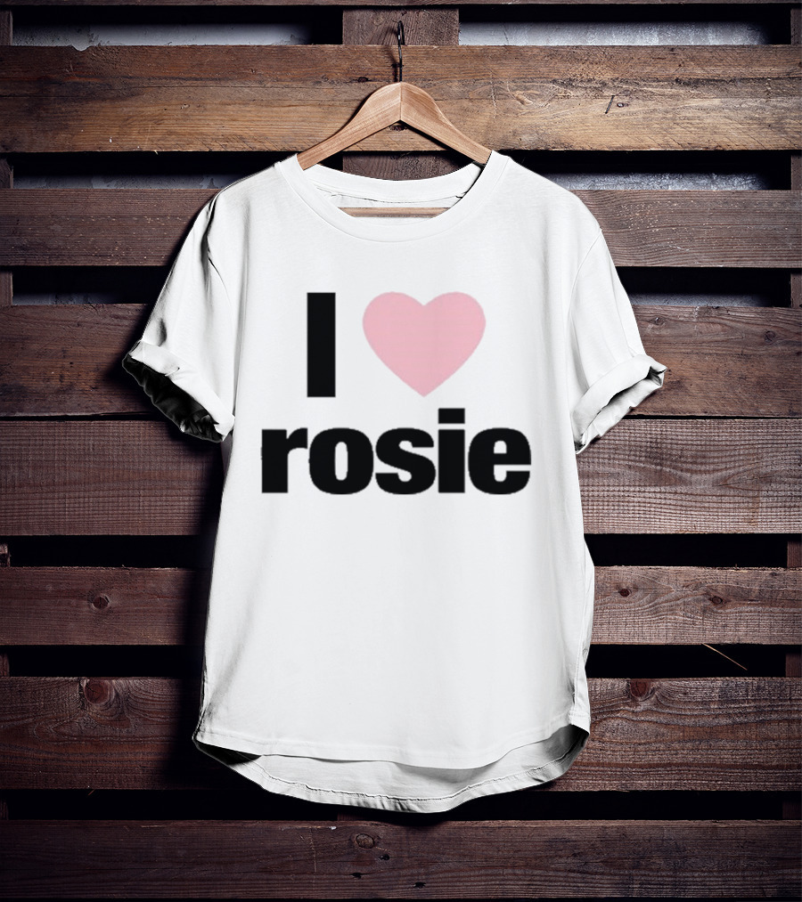 I Love Rosie Pink Heart Evan Mock T-Shirt