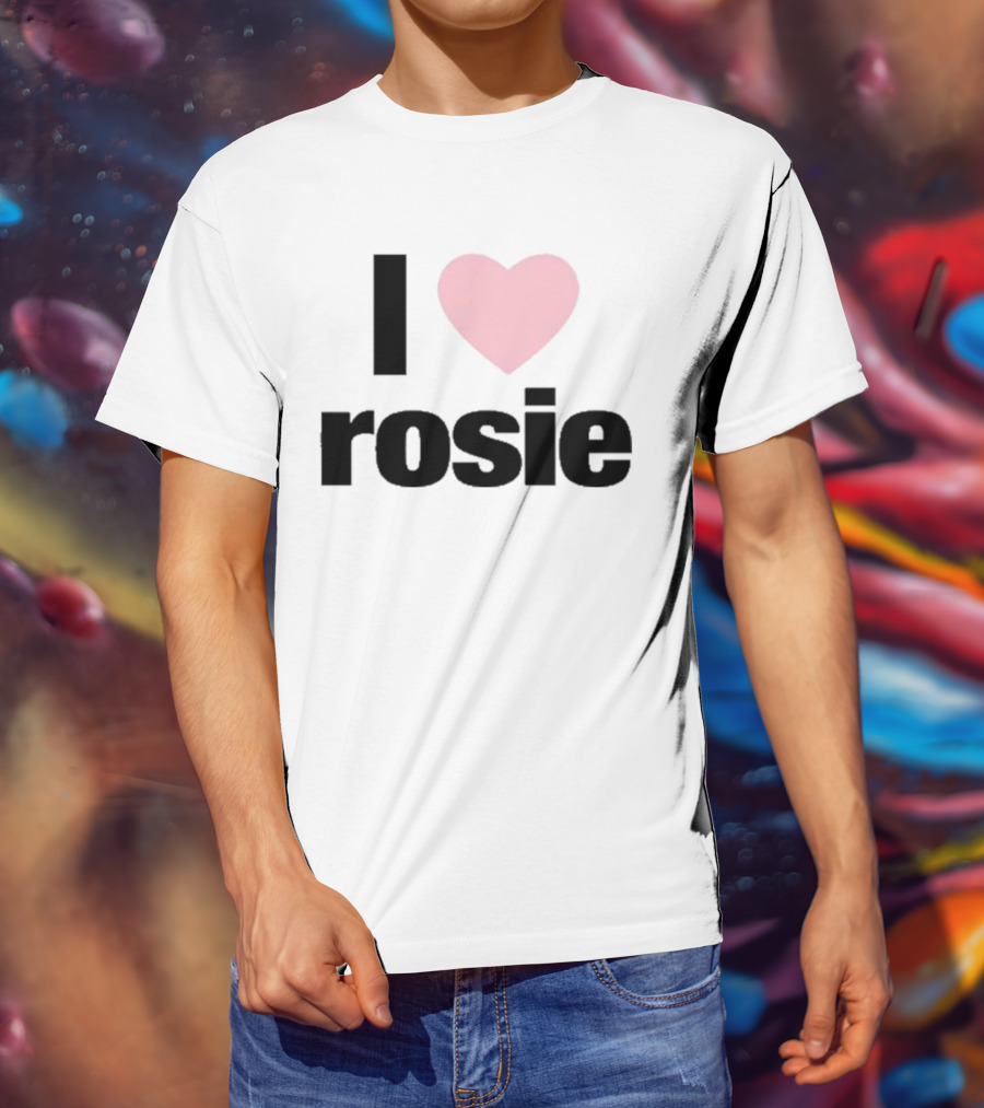 I Love Rosie Pink Heart Evan Mock T-Shirt