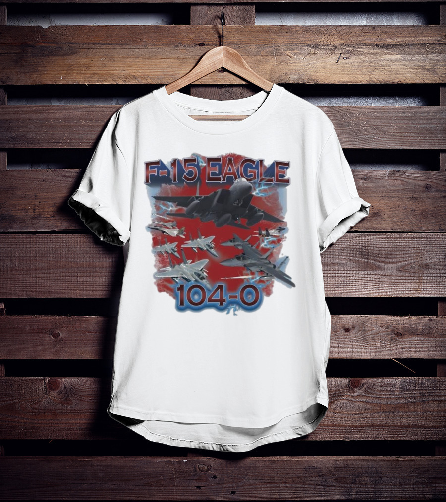 F-15 Eagle 104-0 Fighter Jet Lightning Squadron T-Shirt