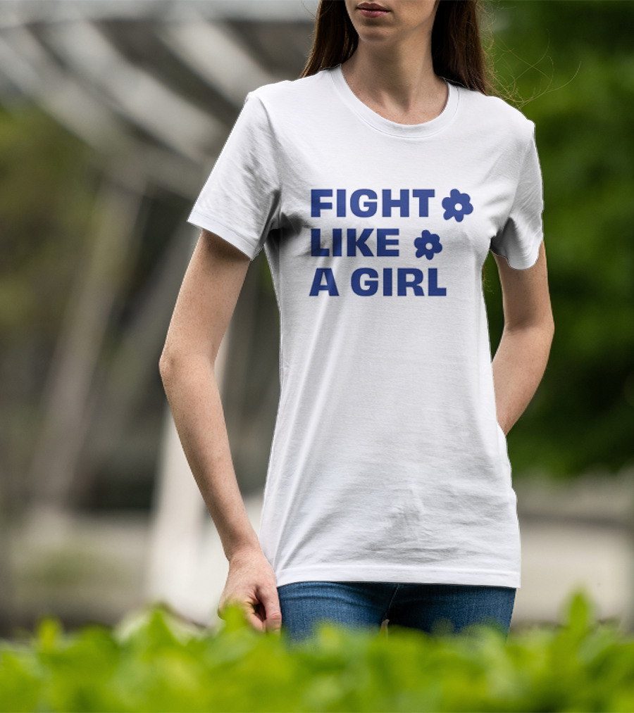 FIGHT LIKE A GIRL WITH FLOWER SYMBOLS T-Shirt