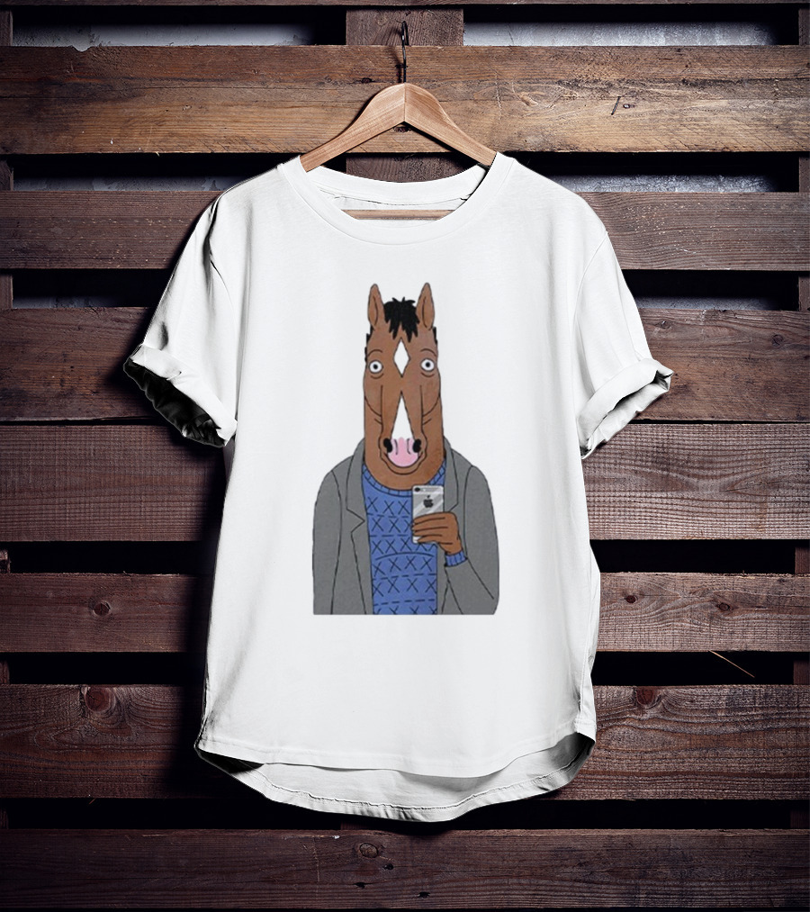 Bojack Horseman Horse Head Selfie Smartphone Humor T-Shirt