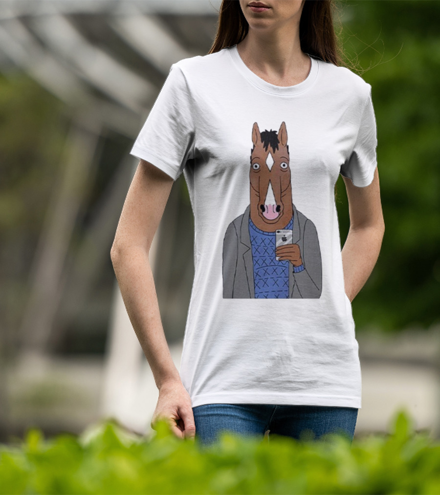 Bojack Horseman Horse Head Selfie Smartphone Humor T-Shirt