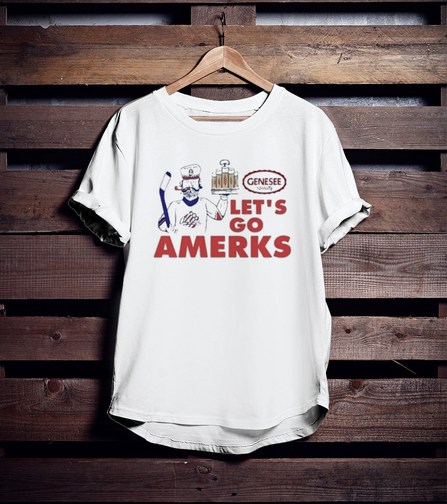 Genesee Beer Let's Go Amerks Hockey Theme T-Shirt