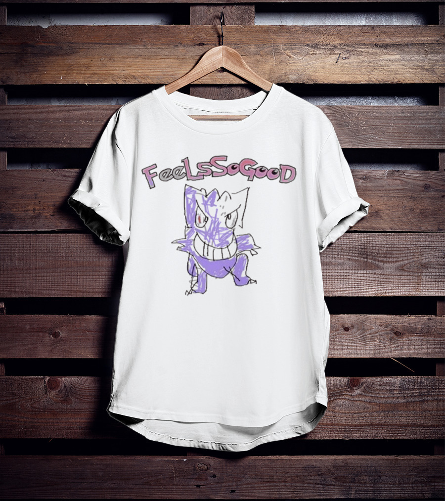 Gengar Feels So Good Pokemon Sketch Art Style T-Shirt