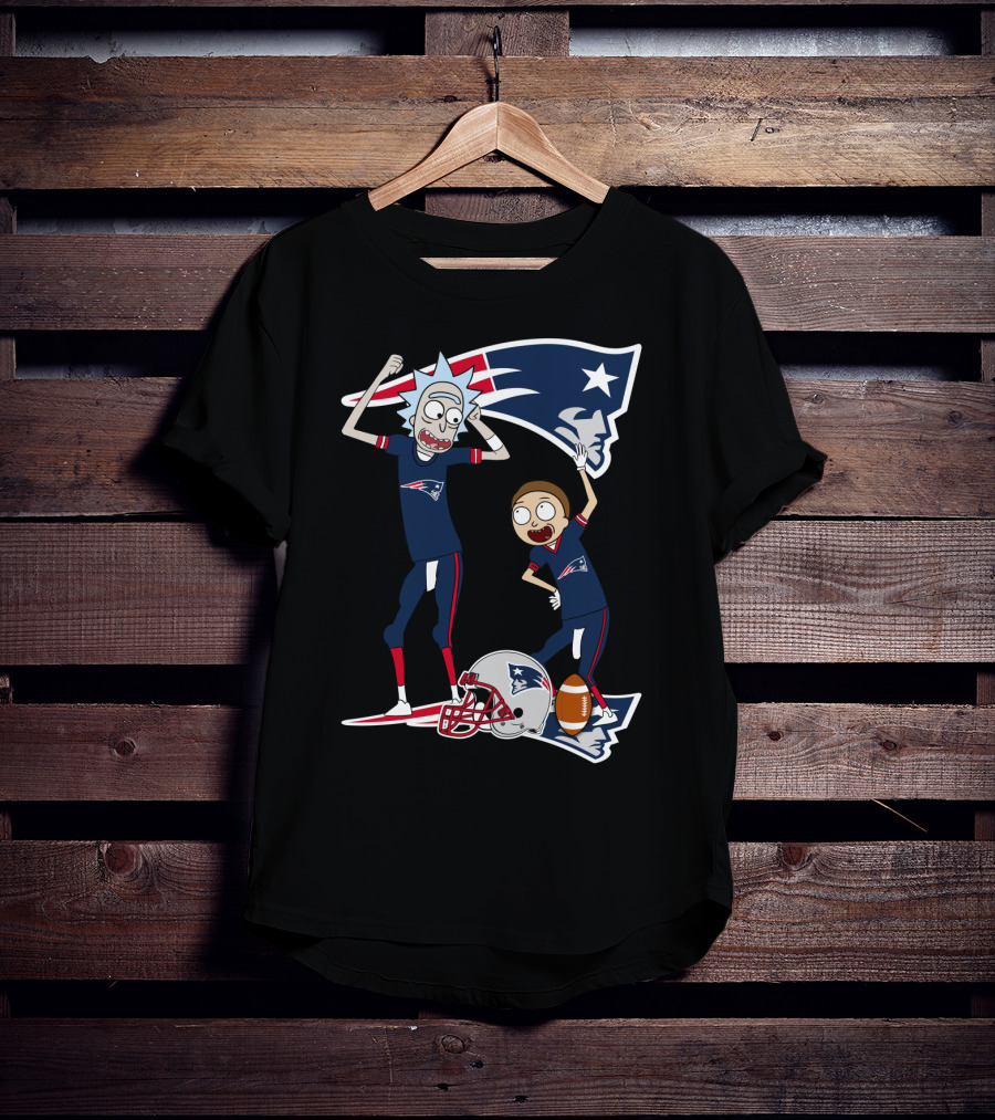 Rick And Morty New England Patriots NFL Crossover T-Shirt