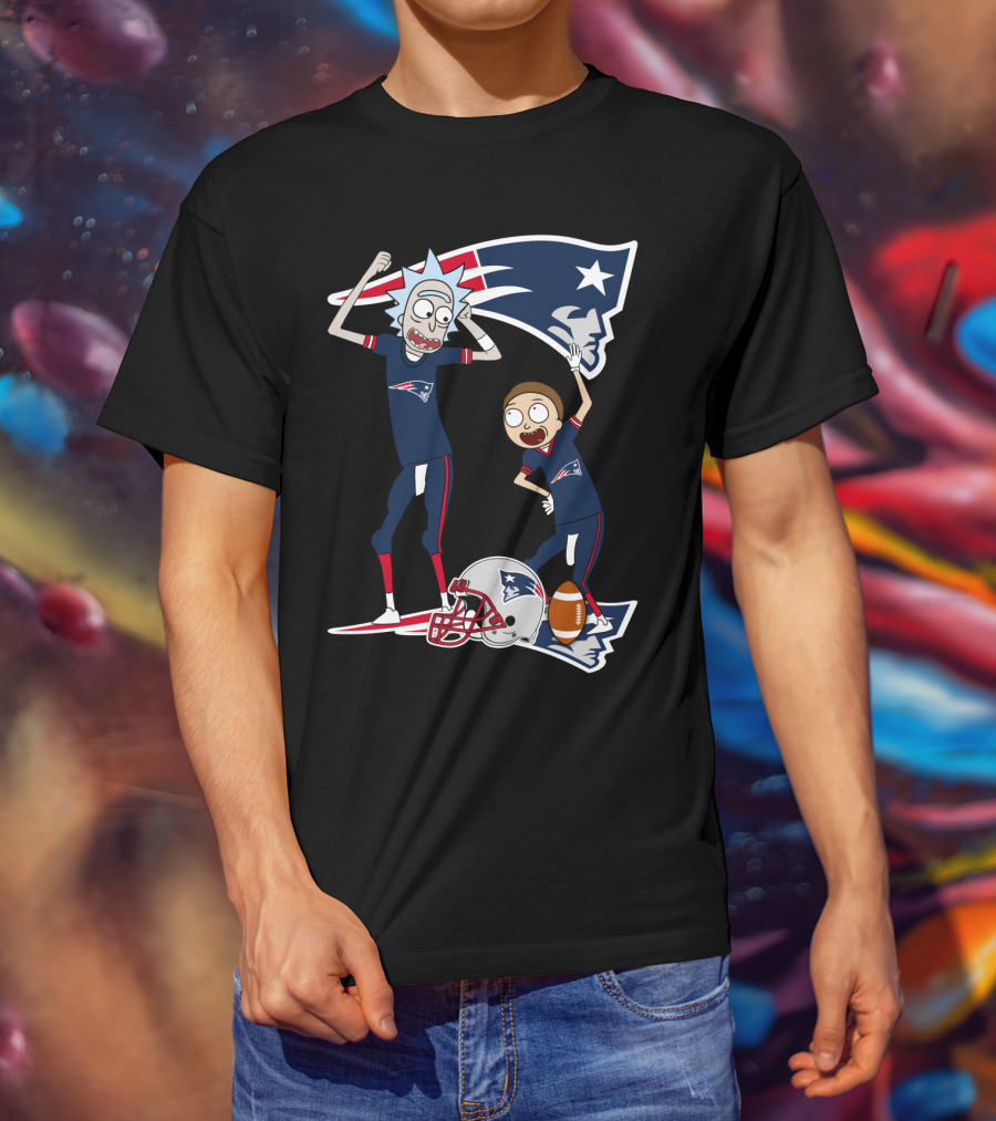 Rick And Morty New England Patriots NFL Crossover T-Shirt