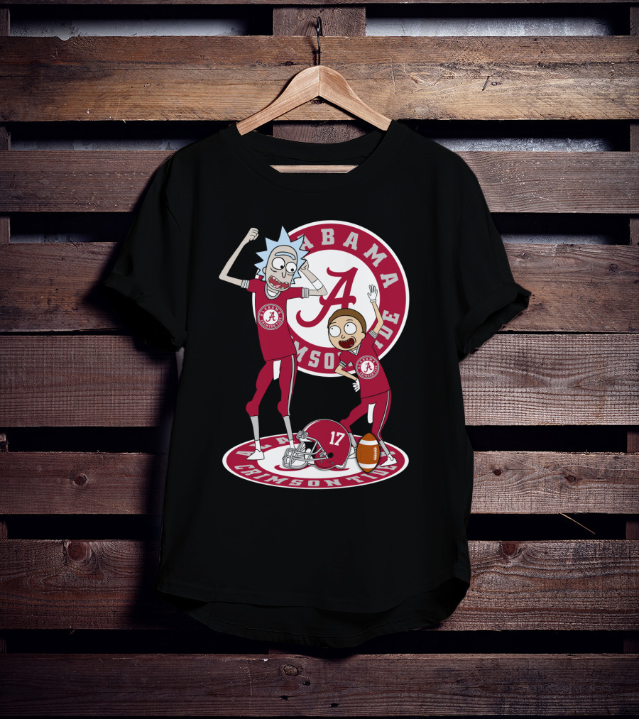 Alabama Crimson Tide Rick And Morty Football Parody NFL Crossover T-Shirt