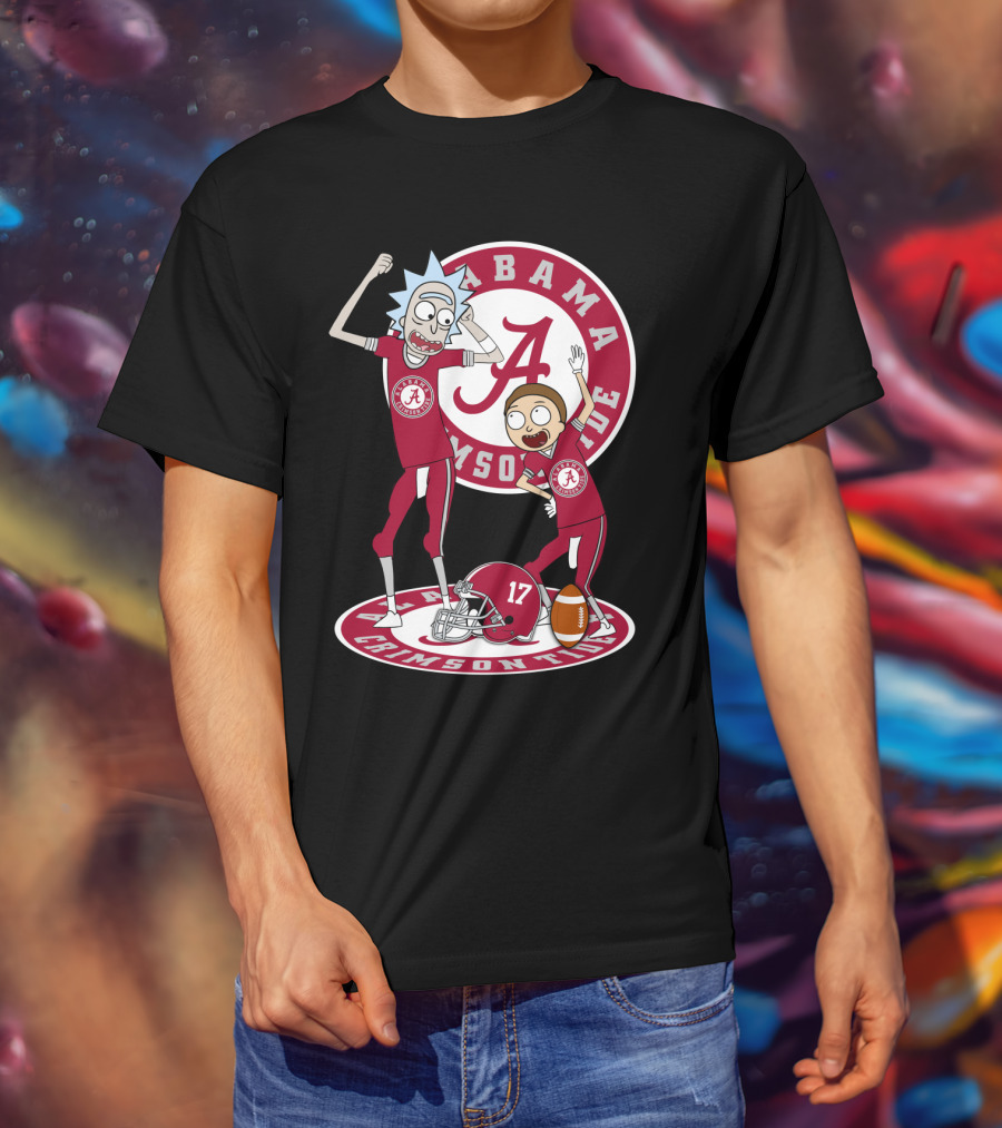 Alabama Crimson Tide Rick And Morty Football Parody NFL Crossover T-Shirt