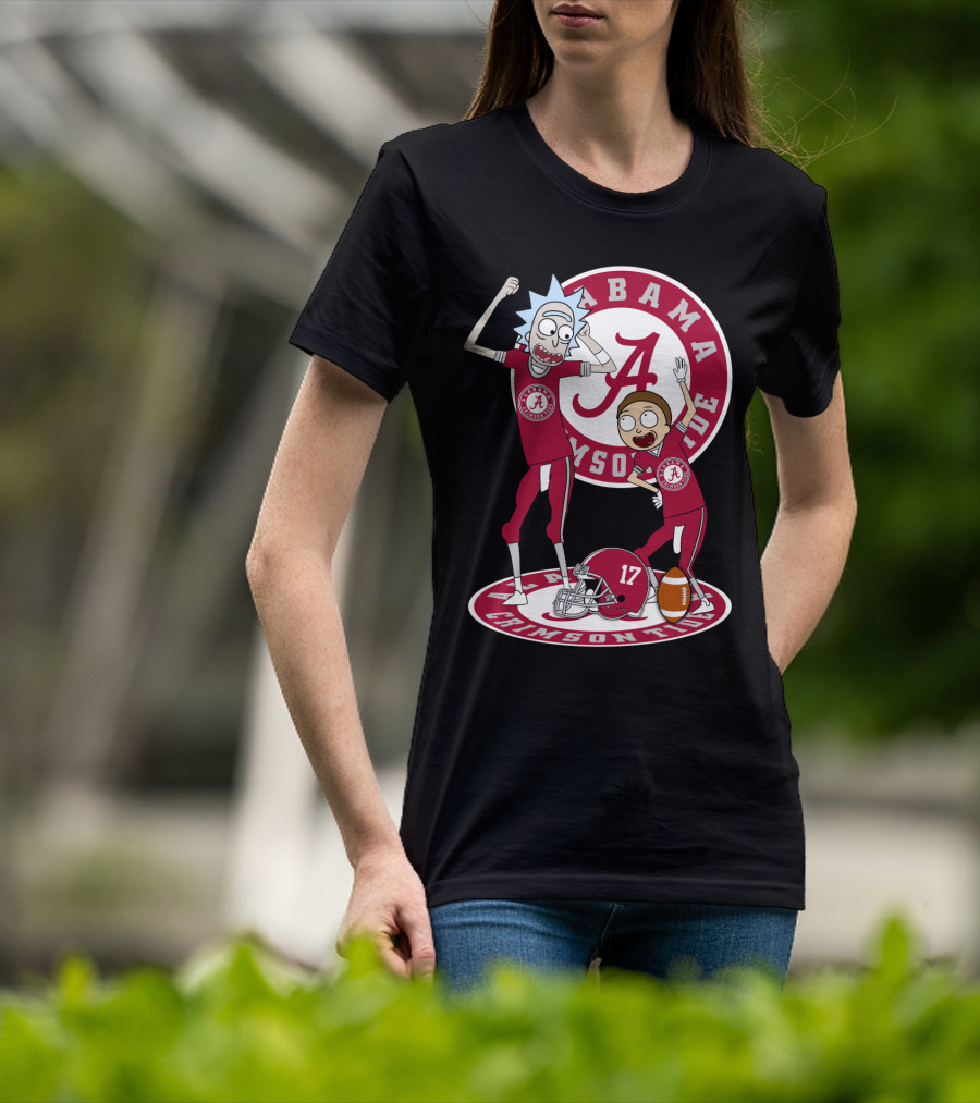 Alabama Crimson Tide Rick And Morty Football Parody NFL Crossover T-Shirt