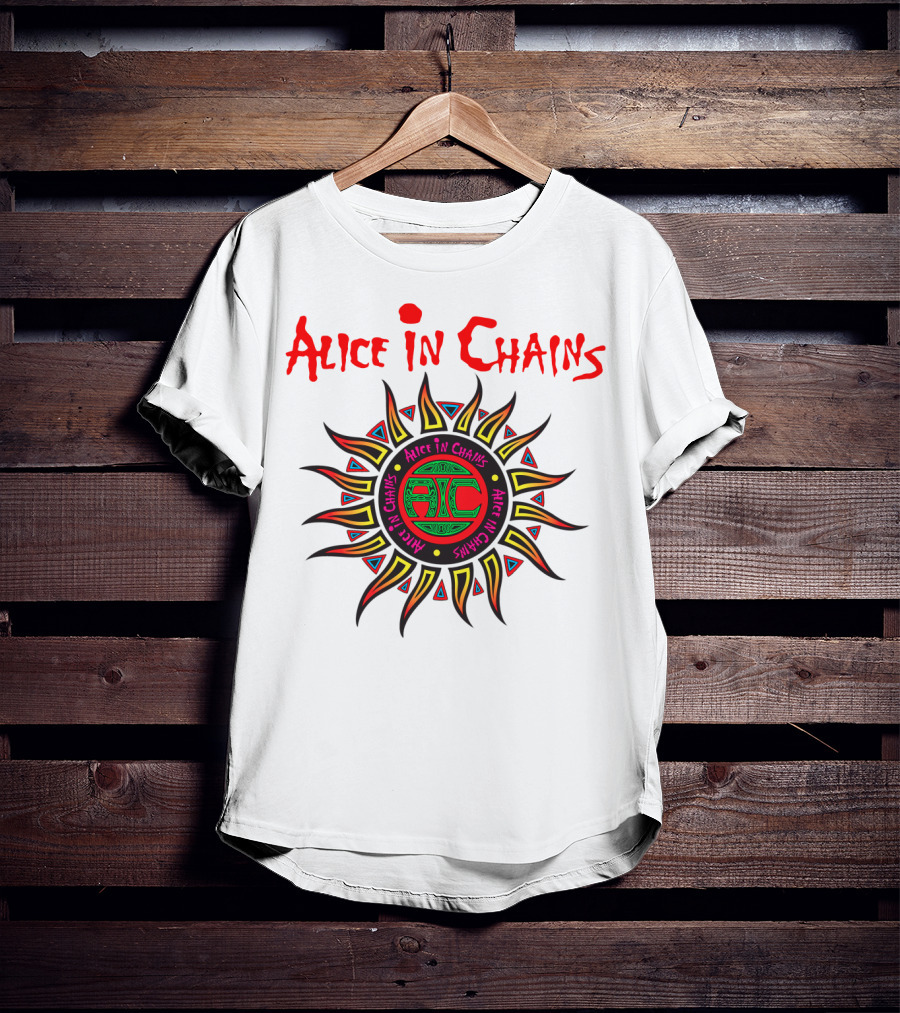 Alice In Chains Sun Graphic Logo With Circular Text T-Shirt