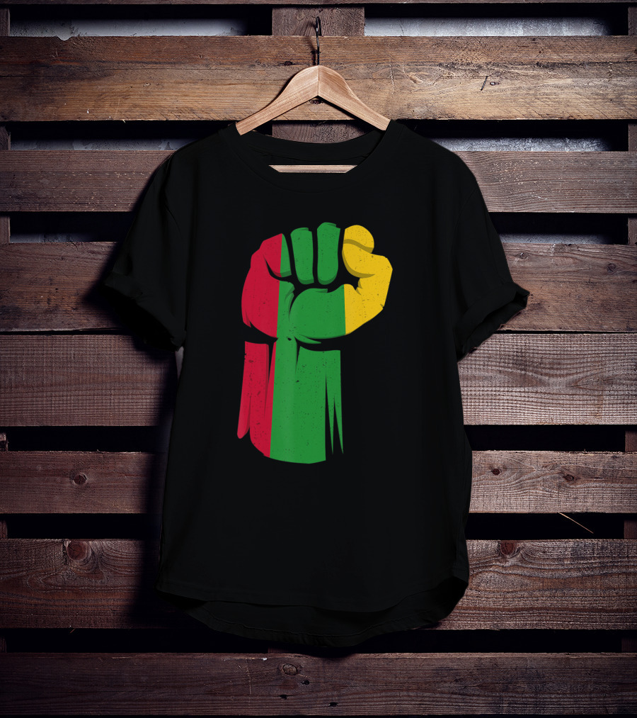 Black Fist African American Pride Black History Month Rasta Colors Fist T-Shirt