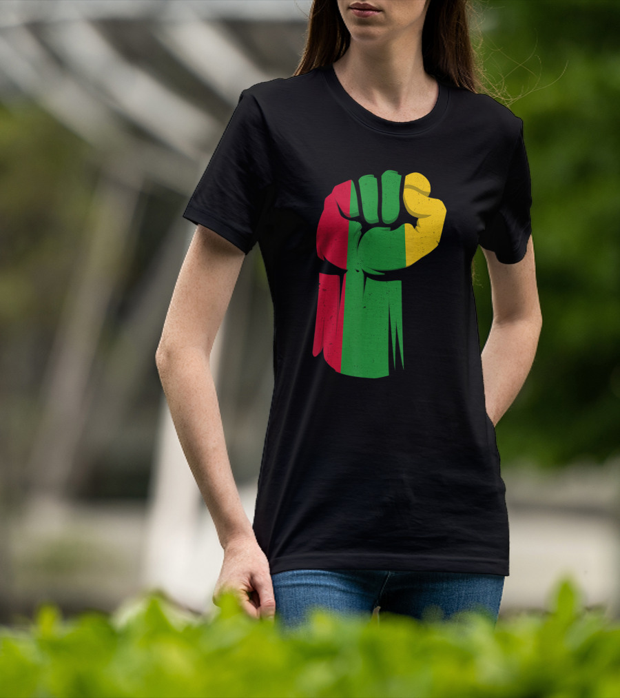 Black Fist African American Pride Black History Month Rasta Colors Fist T-Shirt