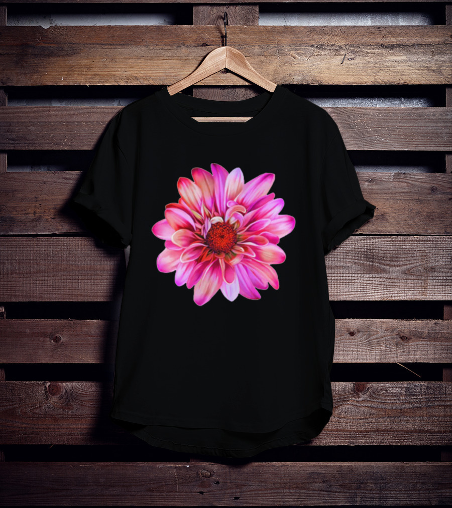 Fuchsia Sunflower Simple Floral Blossom With Vibrant Pink Petals T-Shirt