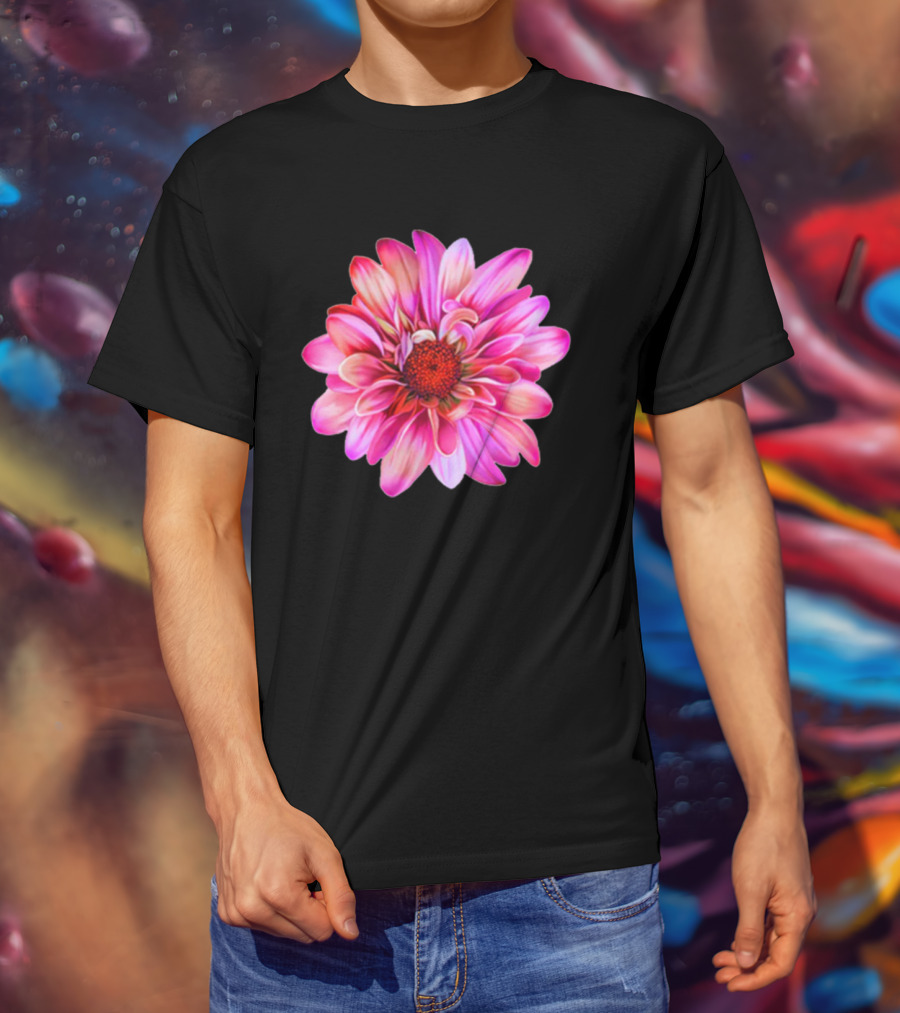 Fuchsia Sunflower Simple Floral Blossom With Vibrant Pink Petals T-Shirt