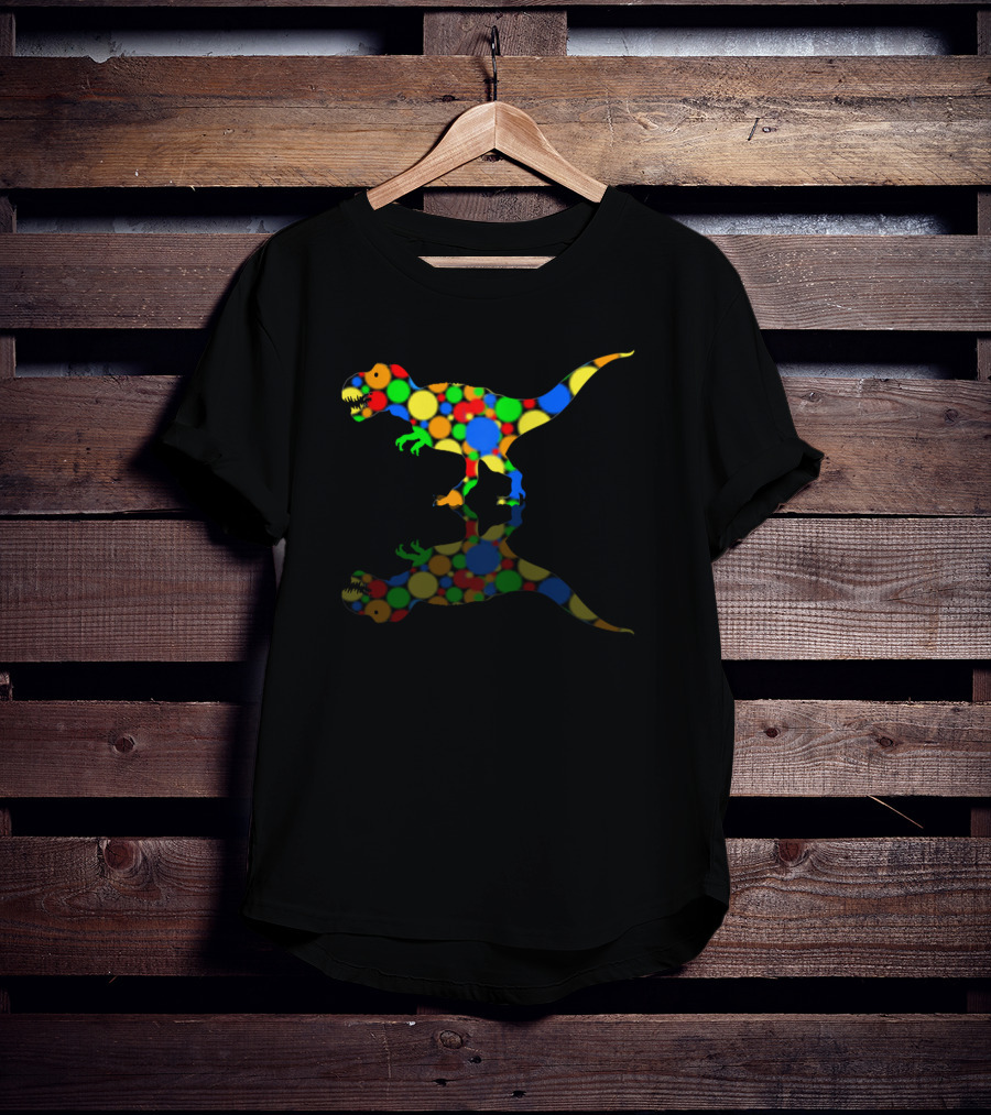 Funny Dinosaur Lovers Colorful Dot T-Rex T-Shirt
