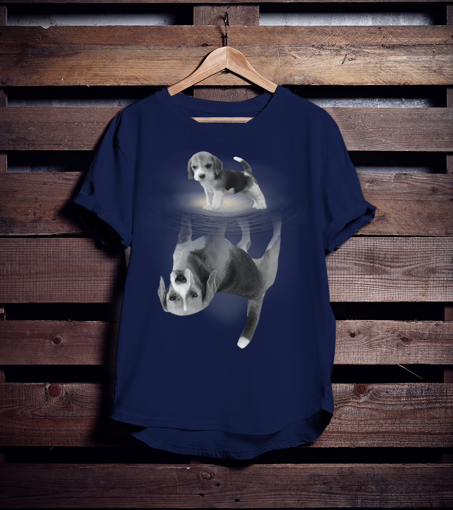 The Beagles Dog Humor Reflection Illusion For Funny Beagle Lovers T-Shirt