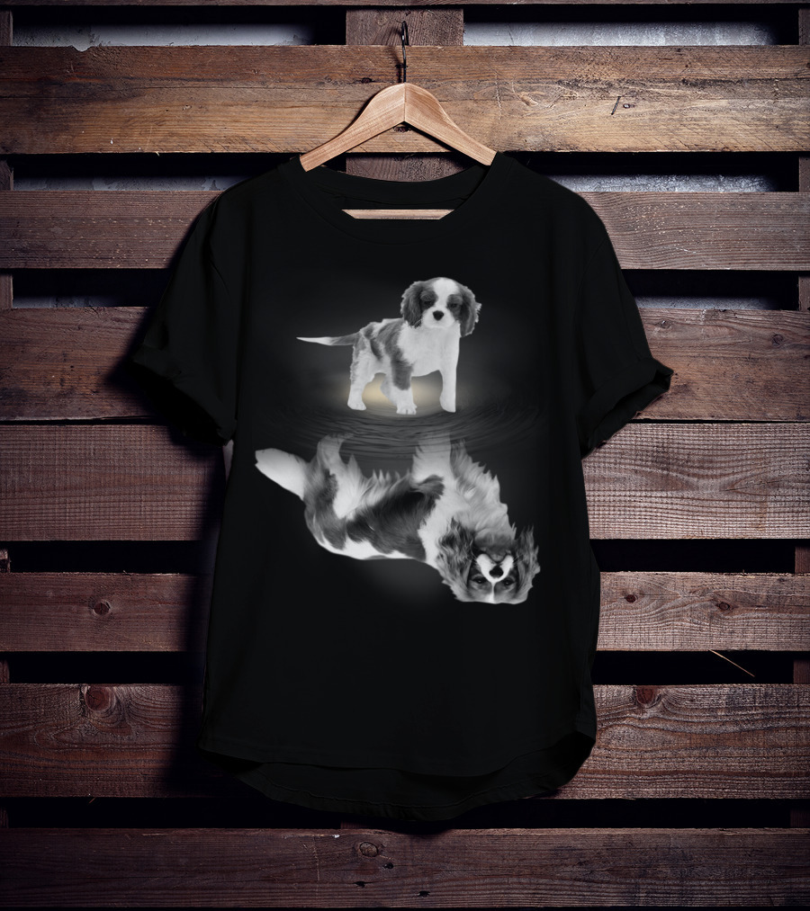 Cavalier King Charles Spaniel Reflection Art Photography T-Shirt