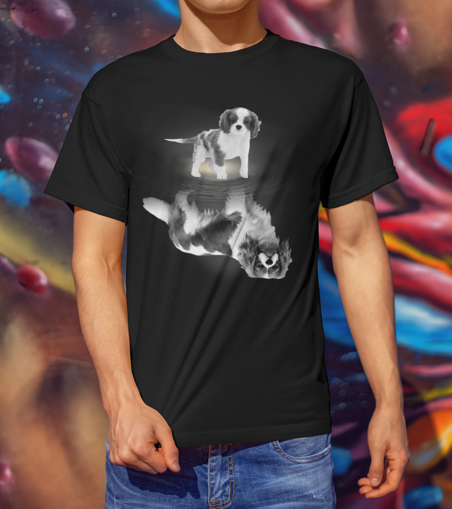 Cavalier King Charles Spaniel Reflection Art Photography T-Shirt