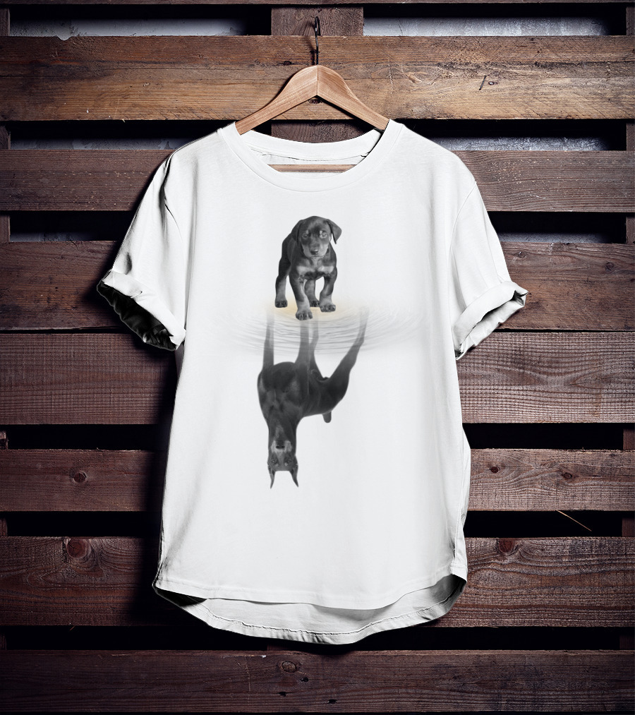 Doberman Puppy Reflection Women Men Kids Dog Love Pet T-Shirt