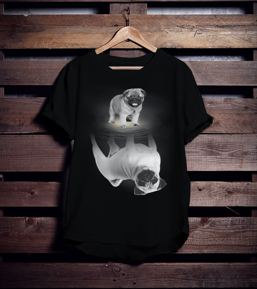 Puggy Potter Magic Wizard Pug Reflection With Funny Pug T-Shirt