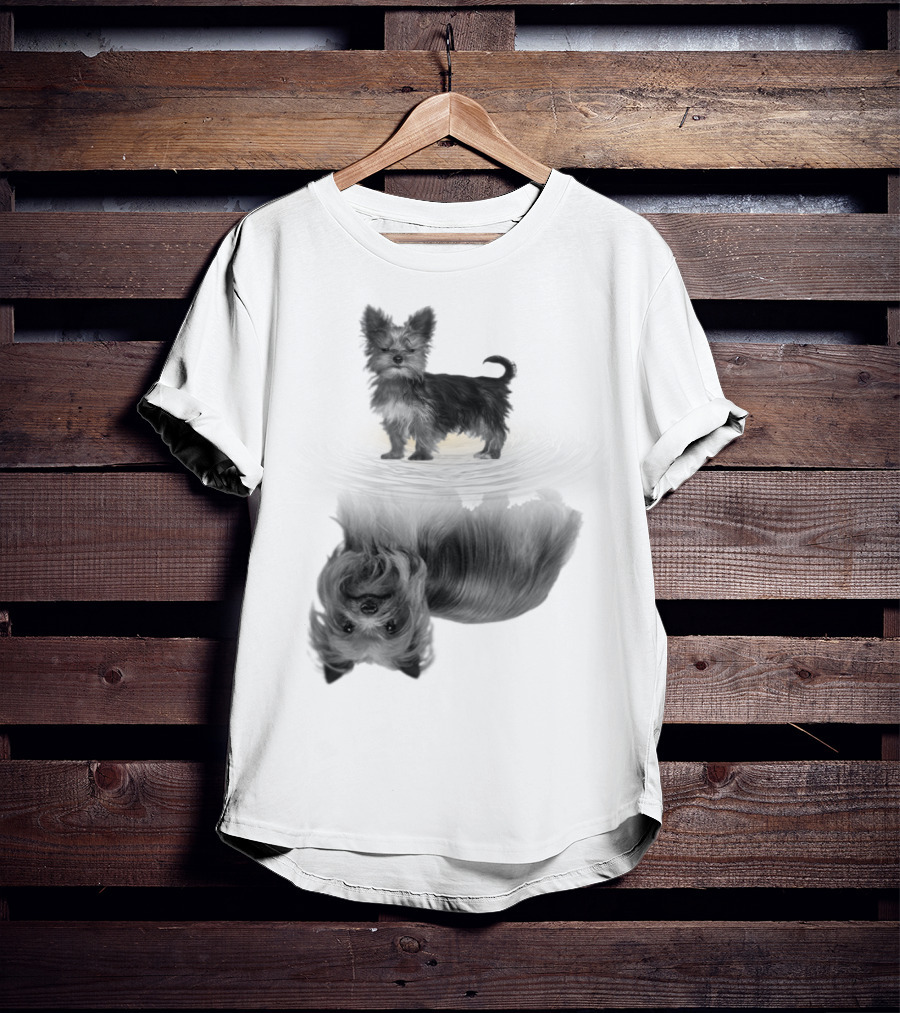Yorkshire Terrier Reflection Art In I Love My Yorkie T-Shirt