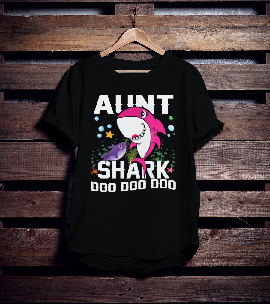 Aunt Shark Doo Doo Doo Halloween Christmas T-Shirt