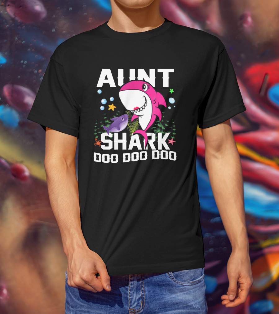 Aunt Shark Doo Doo Doo Halloween Christmas T-Shirt
