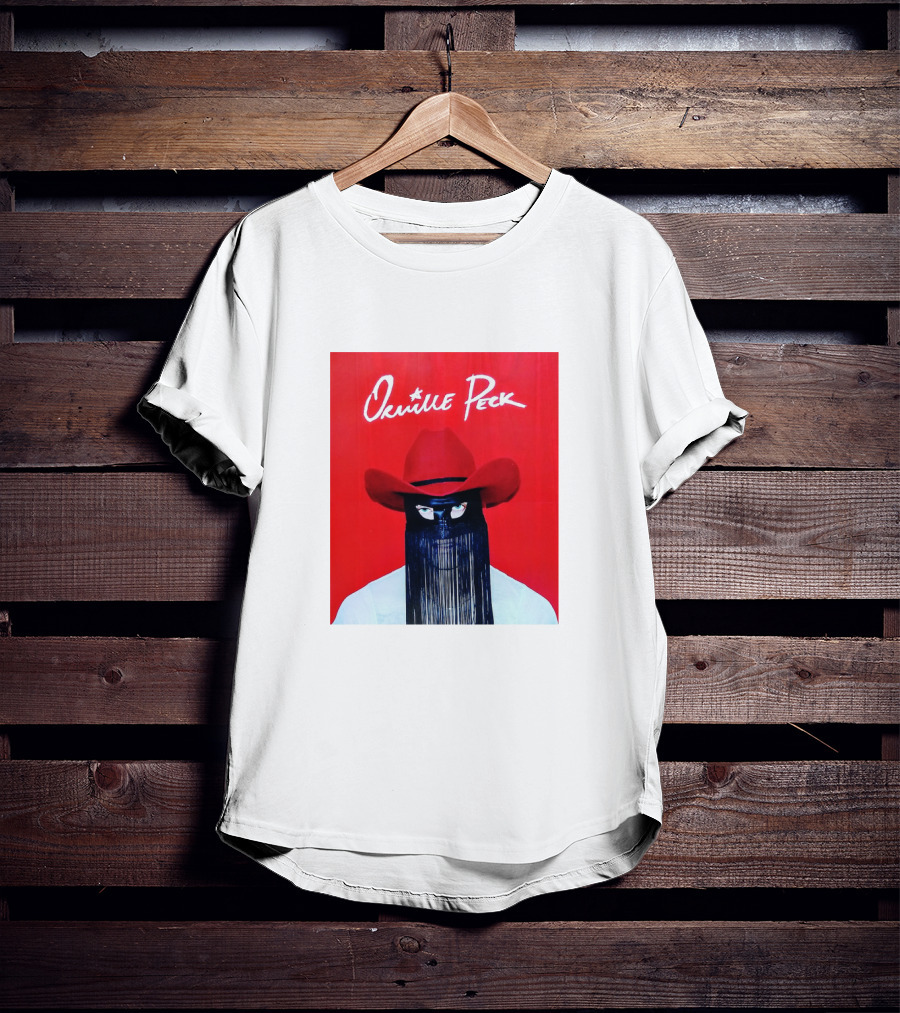 Orville Peck Red Hat Fringed Mask T-Shirt
