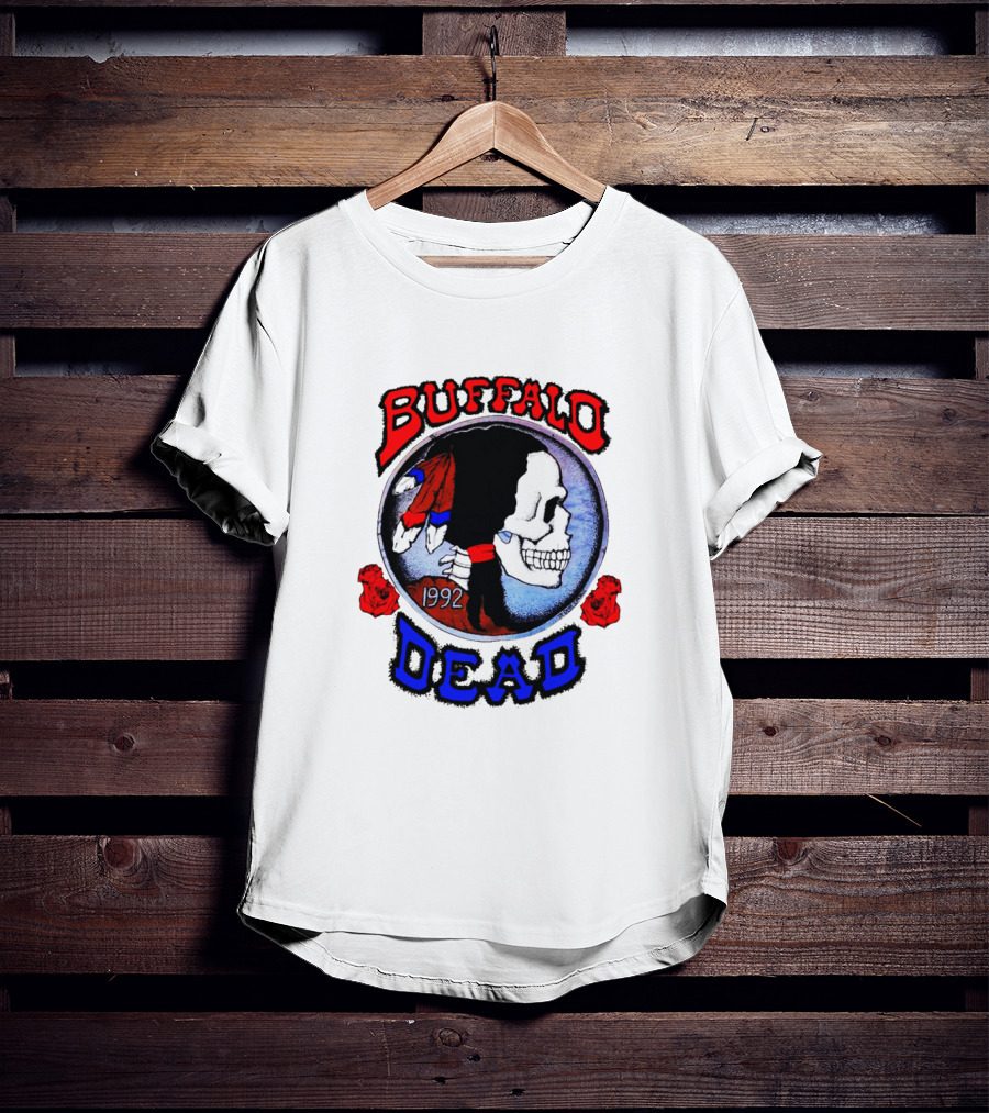 Buffalo Dead 1992 Skull With Roses T-Shirt